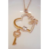 Pandantiv fantezie placat cu aur 18K si cristale Rhinestone